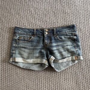 SO Light Wash Blue Jean Shorts Distressed Cuffed Casual Size 7